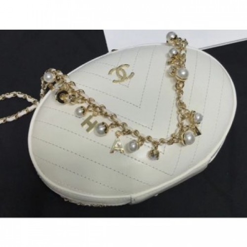 Chanel Chevron Evening Bag with Pearl Chain AS0204 White 2019 AQ02923 Chanel Chevron Evening Bag with Pearl Chain AS0204 White 2019 AQ02923