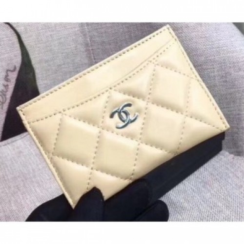 Chanel Lambskin Classic Card Holder A31510 Beige AQ00720