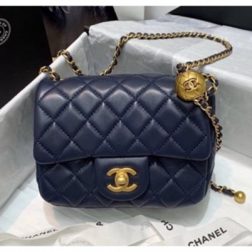 Chanel Lambskin & Gold-Tone Metal Flap Bag AS1786 Navy Blue 2020 Collection AQ00627 Chanel Lambskin & Gold-Tone Metal Flap Bag AS1786 Navy Blue 2020 Collection AQ00627