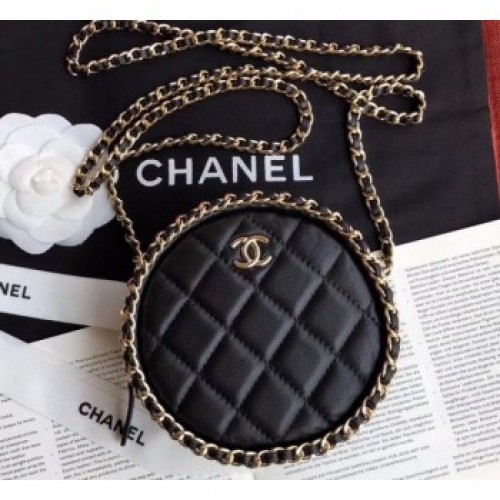 Chanel Chain Around Round Clutch with Chain AP0739 Black 2019 AQ01952 Chanel Chain Around Round Clutch with Chain AP0739 Black 2019 AQ01952