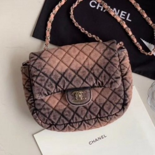 Chanel Quilted Denim Small Flap Bag Nude 2020 Collection AQ03604 Chanel Quilted Denim Small Flap Bag Nude 2020 Collection AQ03604