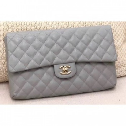 Chanel Grained Calfskin Classic Clutch Bag A57650 Gray 2019 AQ00850 Chanel Grained Calfskin Classic Clutch Bag A57650 Gray 2019 AQ00850