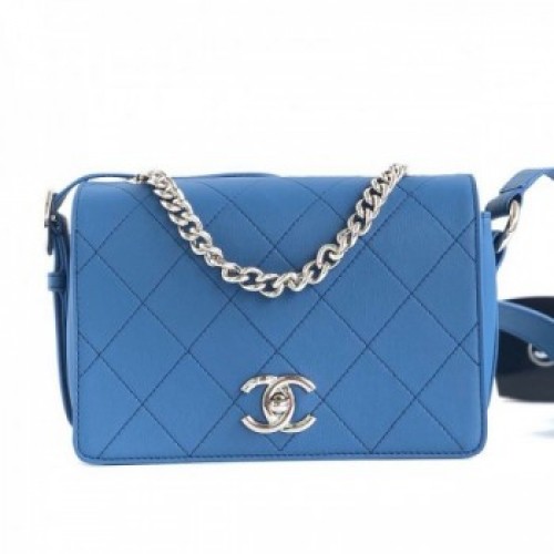 Chanel Quilted Flap Bag AS0574 Blue 2019 Collection AQ00764 Chanel Quilted Flap Bag AS0574 Blue 2019 Collection AQ00764
