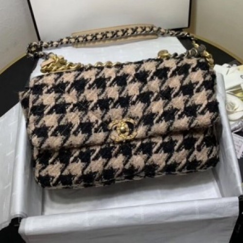 Chanel 19 Small Flap Bag AS1162 Beige/Black 2019 Collection AQ00719