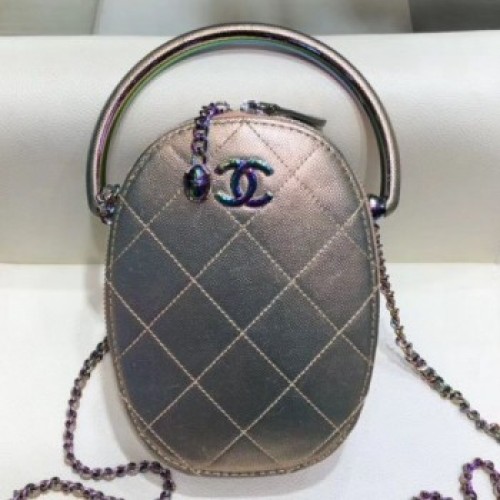 Chanel Grained Metallic Lambskin and Rainbow Metal Camera Case AS0765 Copper 2019 Collection AQ02366 Chanel Grained Metallic Lambskin and Rainbow Metal Camera Case AS0765 Copper 2019 Collection AQ02366