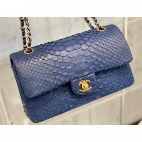 Chanel Python Classic Flap Medium Bag A1112 41 AQ01018 Chanel Python Classic Flap Medium Bag A1112 41 AQ01018