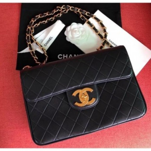 chanel vintage classic flap bag black AQ02816 chanel vintage classic flap bag black AQ02816