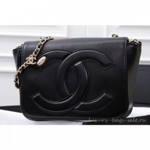 Chanel Lambskin CC Logo Flap Bag AS0321 Black 2019 AQ01134
