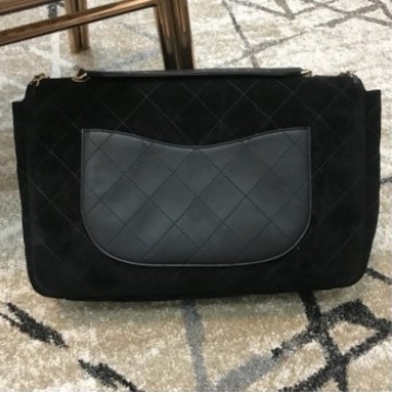 Chanel x Pharrell Oversize Suede Flap Bag Black 2019 Collection AQ04232 Chanel x Pharrell Oversize Suede Flap Bag Black 2019 Collection AQ04232
