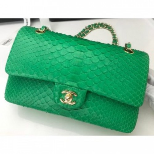 Chanel Python Classic Flap Medium Bag A1112 19 AQ00854 Chanel Python Classic Flap Medium Bag A1112 19 AQ00854