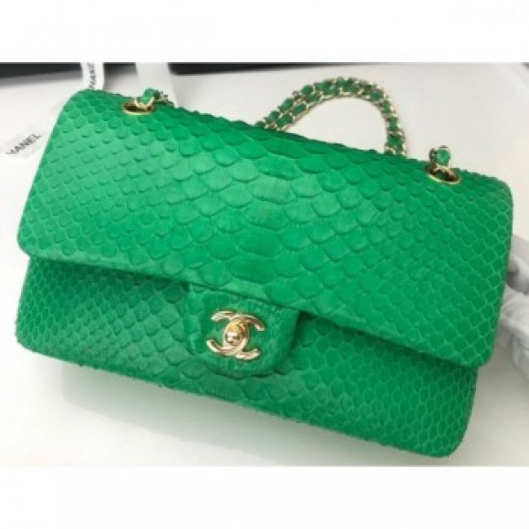 Chanel Python Classic Flap Medium Bag A1112 19 AQ00854 Chanel Python Classic Flap Medium Bag A1112 19 AQ00854