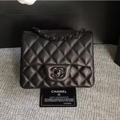 Chanel Classic Flap Mini Bag A1115 in Lambskin Leather Black with Black Hardware AQ01591 Chanel Classic Flap Mini Bag A1115 in Lambskin Leather Black with Black Hardware AQ01591