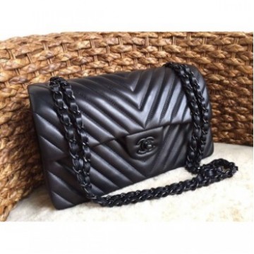 Chanel Chevron So Black Medium Classic Flap Bag 1112 in Lambskin AQ02943 Chanel Chevron So Black Medium Classic Flap Bag 1112 in Lambskin AQ02943