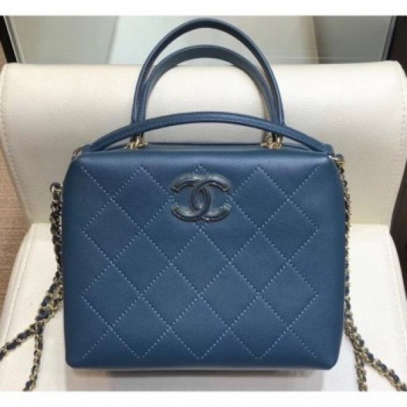 Chanel Quilting Calfskin Mini Bowling Bag AS0351 Cyan 2019 AQ04093 Chanel Quilting Calfskin Mini Bowling Bag AS0351 Cyan 2019 AQ04093