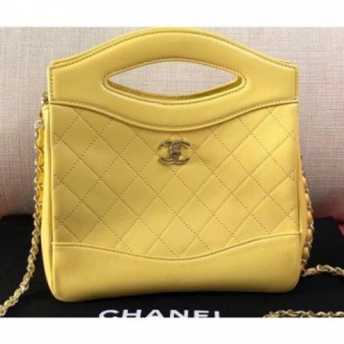 Chanel Mini Chanel 31 Shopping Clutch Bag Yellow 2019 AQ02638 Chanel Mini Chanel 31 Shopping Clutch Bag Yellow 2019 AQ02638