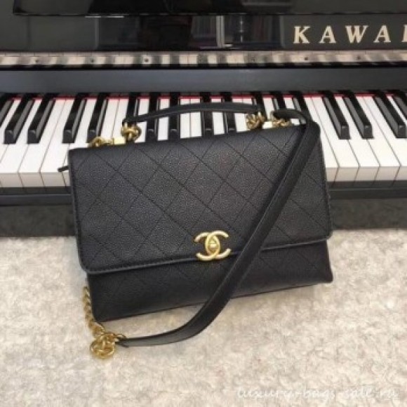 Chanel flap bag Grained Calfskin & Gold-Tone Metal AS0305 black AQ02637 Chanel flap bag Grained Calfskin & Gold-Tone Metal AS0305 black AQ02637