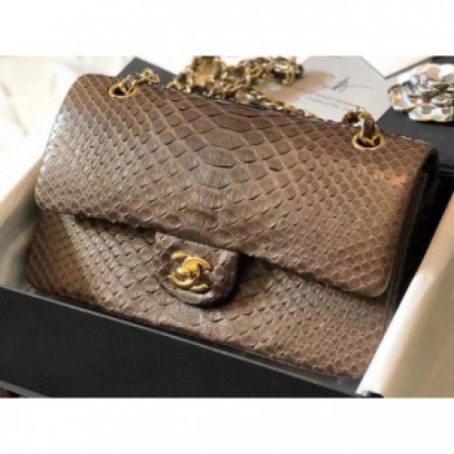Chanel Python Classic Flap Medium Bag A1112 46 AQ02966