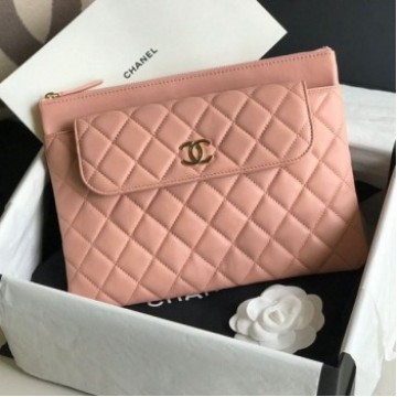 Chanel Quilted Lambskin Flap Case Pouch AP1189 Pink 2020 Collection AQ02067 Chanel Quilted Lambskin Flap Case Pouch AP1189 Pink 2020 Collection AQ02067