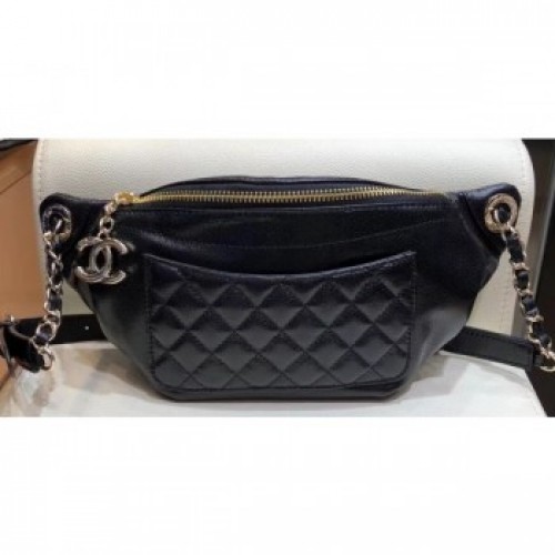 Chanel Waist Bag A57832 Black AQ00880