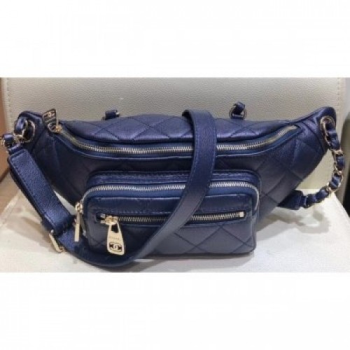 Chanel Iridescent Pearl Caviar Grained Calfskin Waist Bag AS0556 Blue 2019 AQ03685