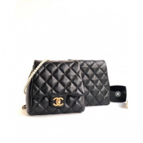 Chanel Lambskin with Pearls Side Pack Bag AS0614 Black 2019 AQ03646 Chanel Lambskin with Pearls Side Pack Bag AS0614 Black 2019 AQ03646