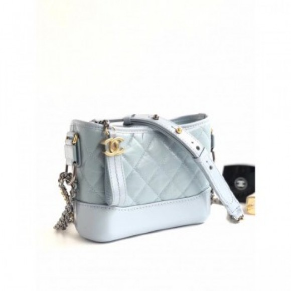 Chanel Aged Calfskin Gabrielle Small Hobo Bag A91810 Sky Blue AQ01012 Chanel Aged Calfskin Gabrielle Small Hobo Bag A91810 Sky Blue AQ01012