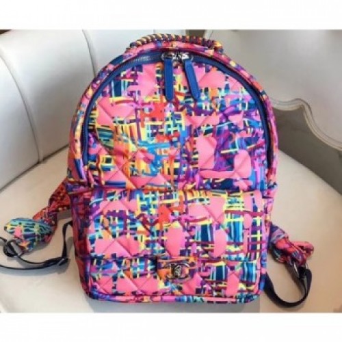 Chanel Printed Fabric Foulard Backpack Bag A57104 2018 AQ02900 Chanel Printed Fabric Foulard Backpack Bag A57104 2018 AQ02900