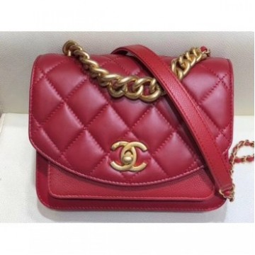 Chanel Chain Handle Mini Flap Bag AS0784 Red 2019 AQ04242 Chanel Chain Handle Mini Flap Bag AS0784 Red 2019 AQ04242