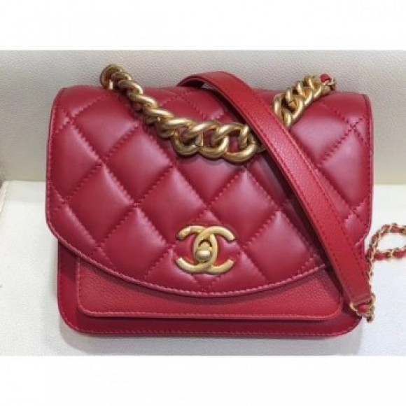 Chanel Chain Handle Mini Flap Bag AS0784 Red 2019 AQ04242 Chanel Chain Handle Mini Flap Bag AS0784 Red 2019 AQ04242