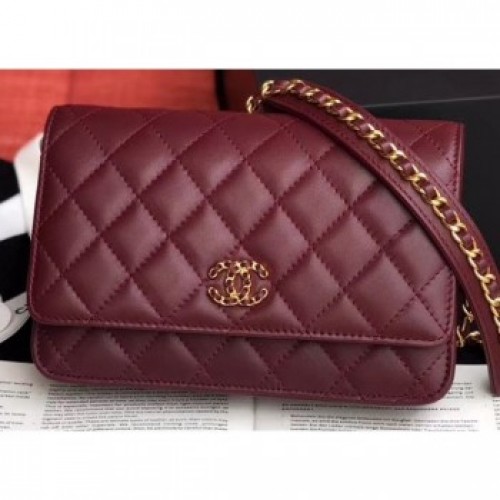 Chanel Chain Infinity Wallet On Chain WOC Bag AP0724 Burgundy 2019 AQ04388