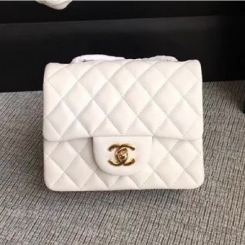 Chanel Classic Flap Mini Bag A1115 in Lambskin Leather White with Golden Hardware AQ01155 Chanel Classic Flap Mini Bag A1115 in Lambskin Leather White with Golden Hardware AQ01155