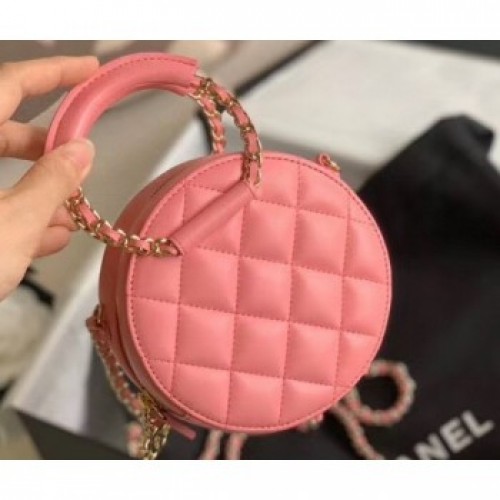 Chanel Chain Handle Round Clutch with Chain Bag AP1176 Pink 2020 AQ01207