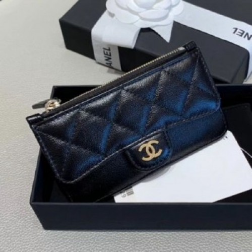 Chanel Quilted Grained Calfsskin Zipped Classic Card Holder AP0767 Black 2019 Collection AQ02232 Chanel Quilted Grained Calfsskin Zipped Classic Card Holder AP0767 Black 2019 Collection AQ02232