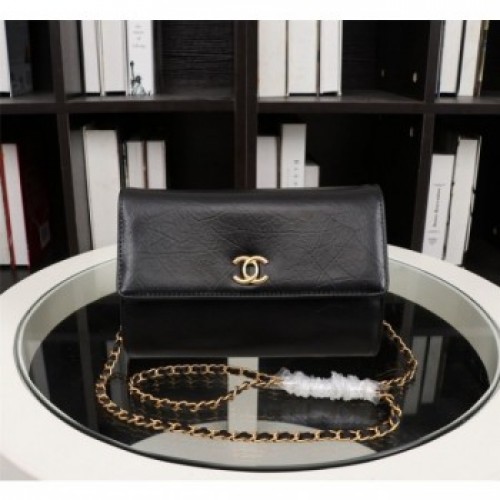 Chanel A32258 Black Grain Leather Flap Bag gold AQ03586 Chanel A32258 Black Grain Leather Flap Bag gold AQ03586