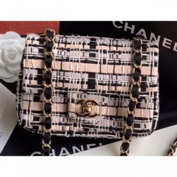 Chanel Woven Tweed Mini Classic Flap Bag 2020 AQ01566 Chanel Woven Tweed Mini Classic Flap Bag 2020 AQ01566
