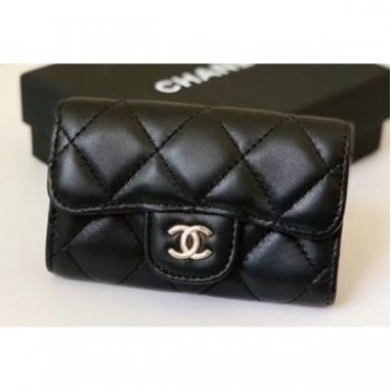 Chanel Key Holder Wallet 31511 Lambskin Black AQ03076