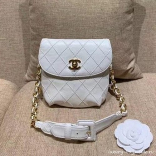 Chanel Vintage Waist/Belt Bag A80063 White Collection AQ03846 Chanel Vintage Waist/Belt Bag A80063 White Collection AQ03846