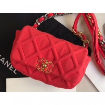 Chanel 19 Jersey Waist Bag AS1163 Red 2020 AQ02850 Chanel 19 Jersey Waist Bag AS1163 Red 2020 AQ02850