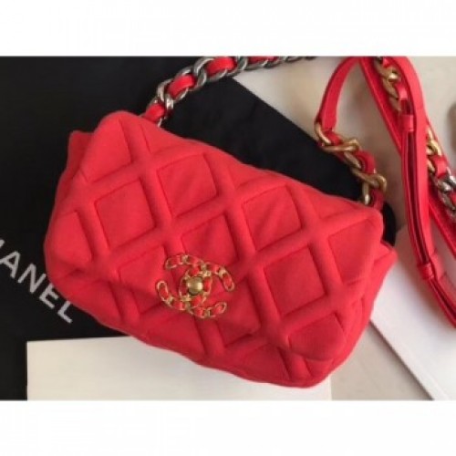 Chanel 19 Jersey Waist Bag AS1163 Red 2020 AQ02850 Chanel 19 Jersey Waist Bag AS1163 Red 2020 AQ02850