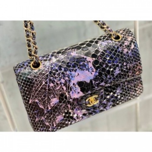 Chanel Python Classic Flap Medium Bag A1112 26 AQ01576 Chanel Python Classic Flap Medium Bag A1112 26 AQ01576