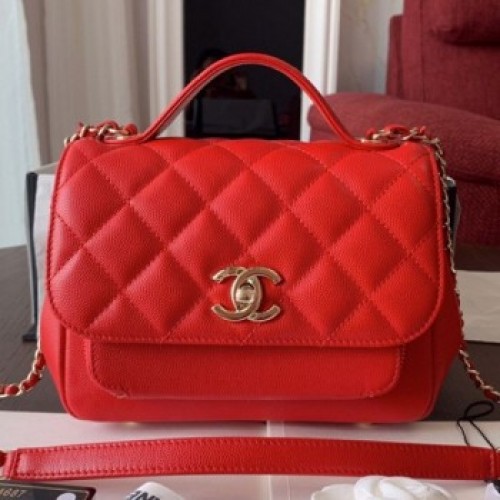 Chanel Quilted Grained Calfskin Mini Messenger Flap Handle Bag A93067 Red 2019 Collection AQ03884 Chanel Quilted Grained Calfskin Mini Messenger Flap Handle Bag A93067 Red 2019 Collection AQ03884