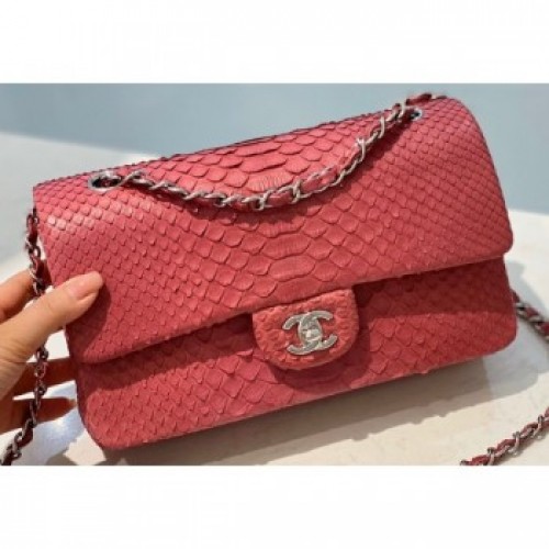 Chanel Python Classic Flap Medium Bag A1112 58 AQ00644 Chanel Python Classic Flap Medium Bag A1112 58 AQ00644