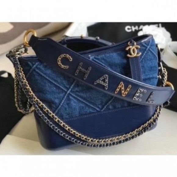 Chanel Logo Handle Gabrielle Medium Hobo Bag AS1582 Denim 2020 AQ01238 Chanel Logo Handle Gabrielle Medium Hobo Bag AS1582 Denim 2020 AQ01238
