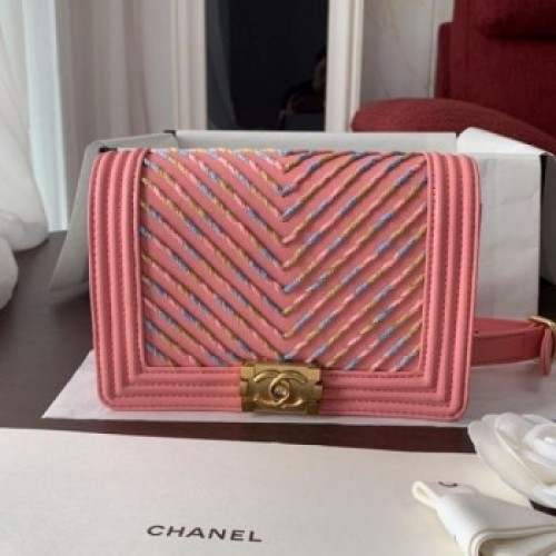 Chanel Boy Waist Bag AS0093 Pink 2019 Collection AQ01146