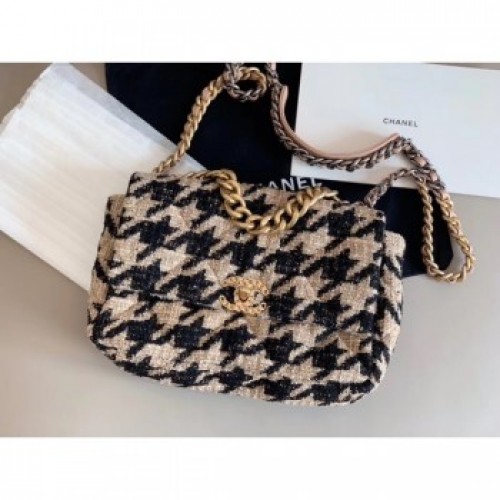 Chanel 19 Tweed Large Flap Bag AS1161 Black/Beige 2019 Collection AQ01900 Chanel 19 Tweed Large Flap Bag AS1161 Black/Beige 2019 Collection AQ01900