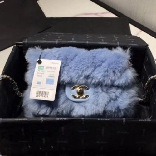 Chanel Shearling Lambskin Small Flap Bag AS1199 Blue 02 2019 Collection AQ03796 Chanel Shearling Lambskin Small Flap Bag AS1199 Blue 02 2019 Collection AQ03796
