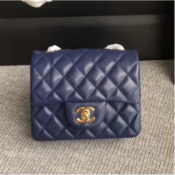 Chanel Classic Flap Mini Bag A1115 in Lambskin Leather Sapphire with Golden Hardware AQ03912 Chanel Classic Flap Mini Bag A1115 in Lambskin Leather Sapphire with Golden Hardware AQ03912