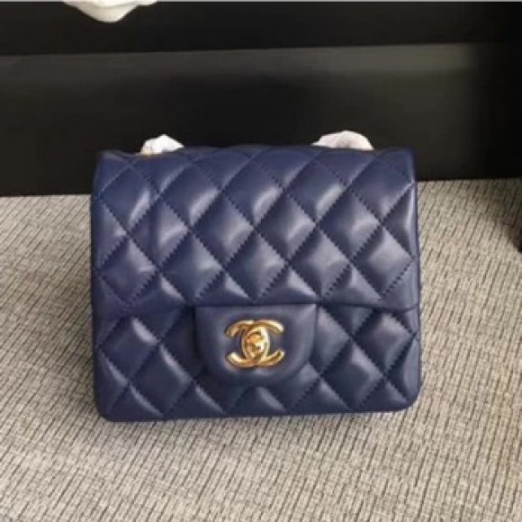 Chanel Classic Flap Mini Bag A1115 in Lambskin Leather Sapphire with Golden Hardware AQ03912 Chanel Classic Flap Mini Bag A1115 in Lambskin Leather Sapphire with Golden Hardware AQ03912