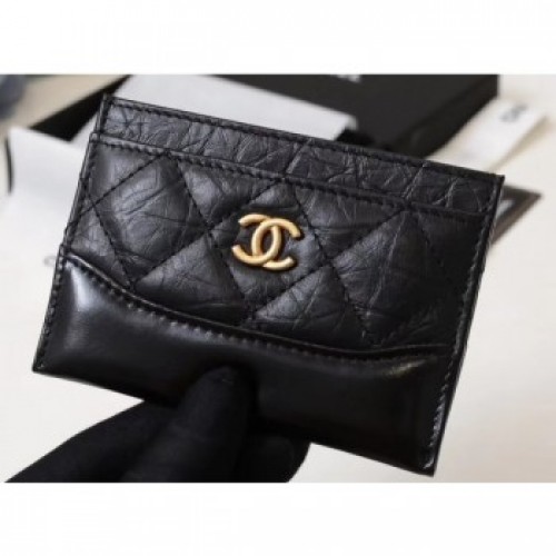 Chanel Aged Calfskin Gabrielle Card Holder A84386 Black AQ02500 Chanel Aged Calfskin Gabrielle Card Holder A84386 Black AQ02500