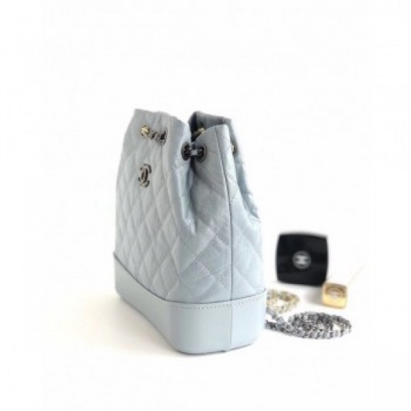Chanel Aged Calfskin Gabrielle Small Backpack Bag A94485 Sky Blue AQ04237 Chanel Aged Calfskin Gabrielle Small Backpack Bag A94485 Sky Blue AQ04237